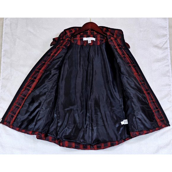 Croft & Barrow Quilted Puffer Vest Red Plaid w/ Pockets Full Zip Size Petite XL - Picture 4 of 13